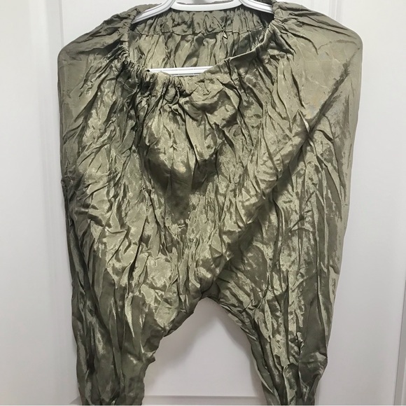 Formal Pakistani 3 Piece Maxi Dress/Churidar Pajama/Dupatta Green/Silver/Gold - Picture 15 of 16